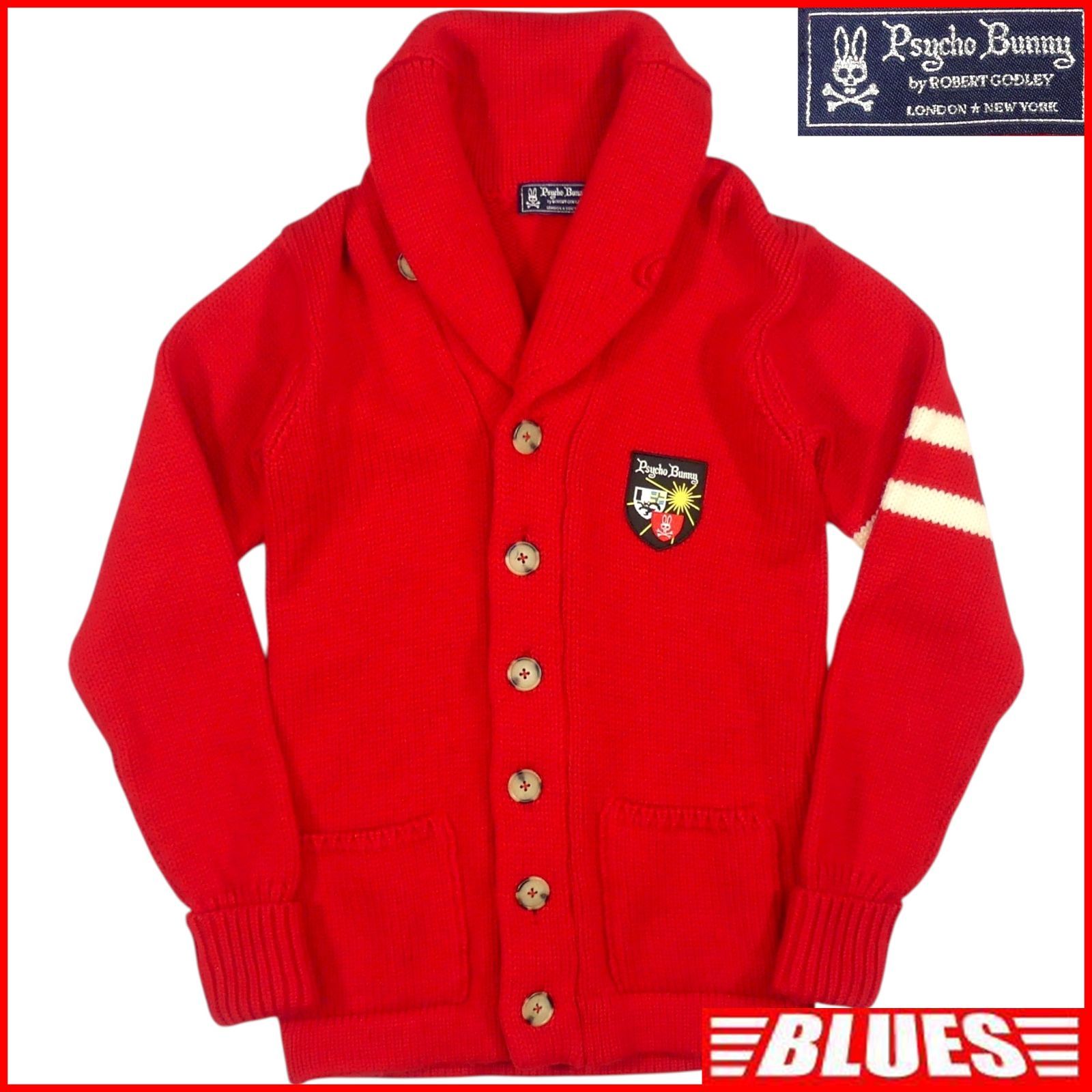 Psycho Bunny サイコバニー ショールカラーカーディガン M セーター