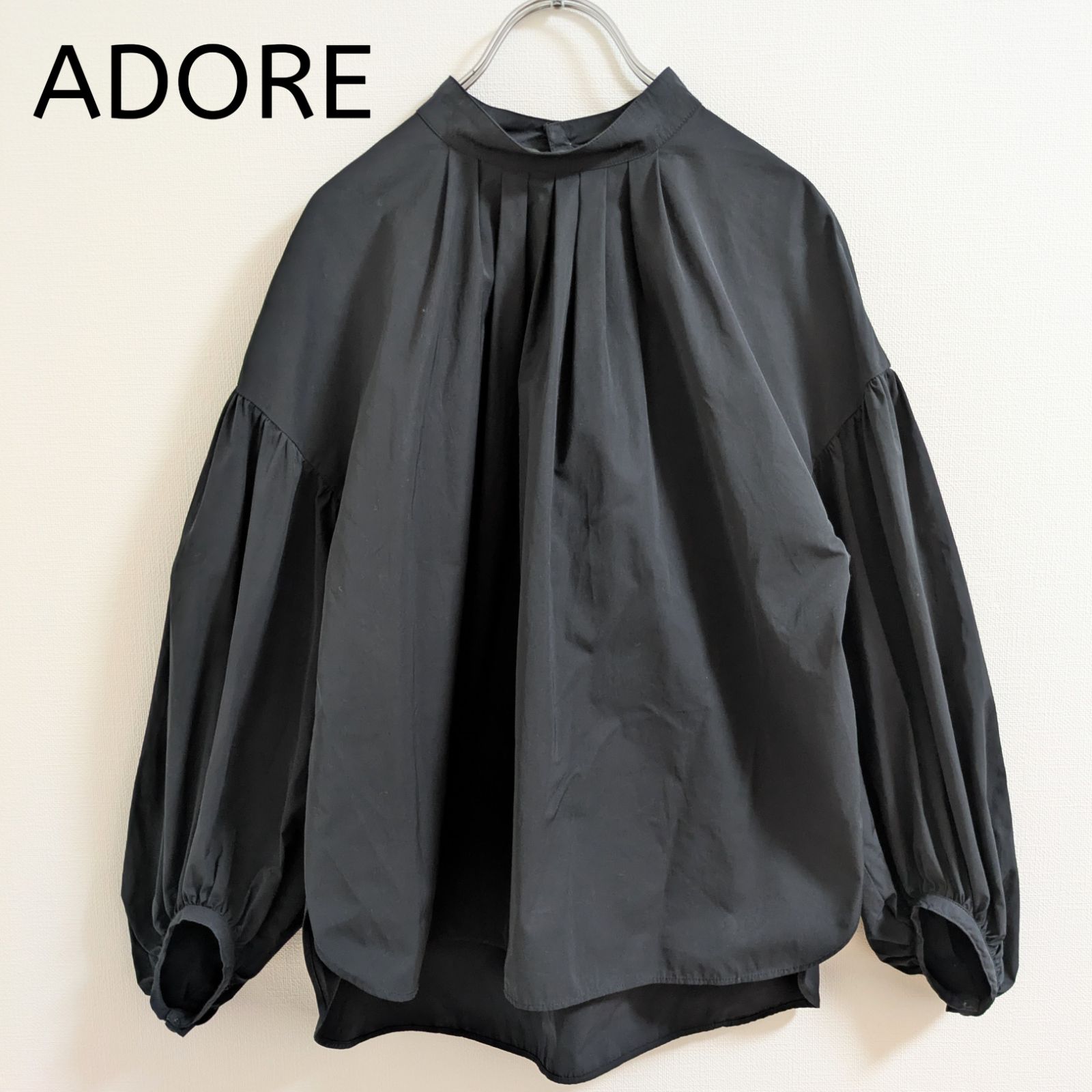 ADORE アドーア 長袖 スタンド ブラウス ブラック