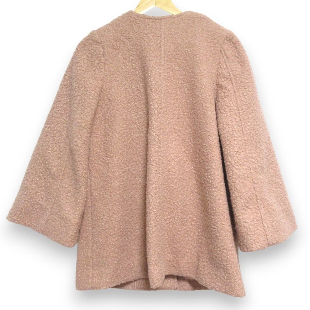 BORDERS at BALCONY - 美品 BORDERS at BALCONY ボーダーズアットバルコニー POODLE MIDI COAT ノーカラーコート 36 ピンク レディース 古着 中古 USED 美品 BORDERS at BALCONY ボーダーズアットバルコニー POODLE MIDI