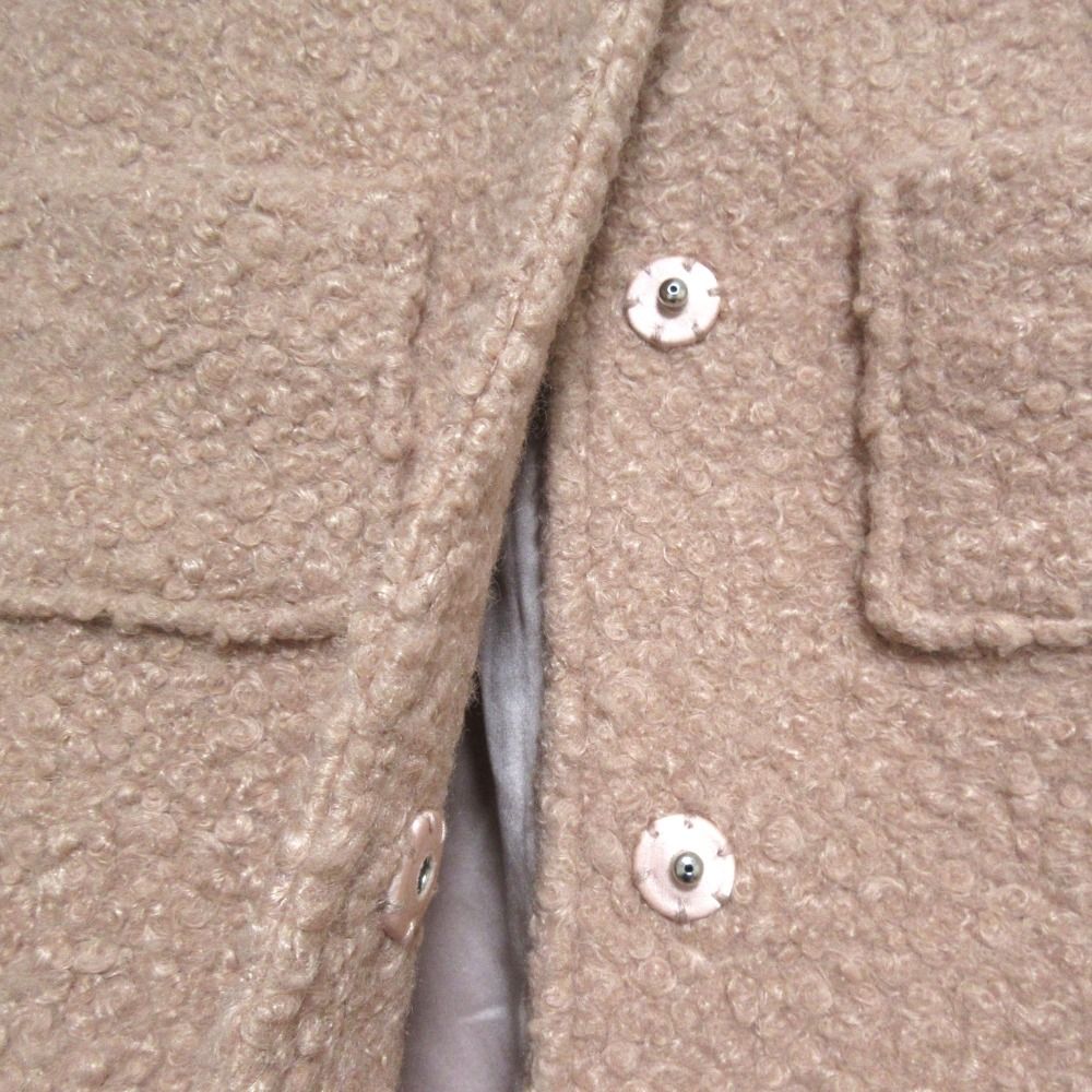 BORDERS at BALCONY - 美品 BORDERS at BALCONY ボーダーズアットバルコニー POODLE MIDI COAT ノーカラーコート 36 ピンク レディース 古着 中古 USED 美品 BORDERS at BALCONY ボーダーズアットバルコニー POODLE MIDI