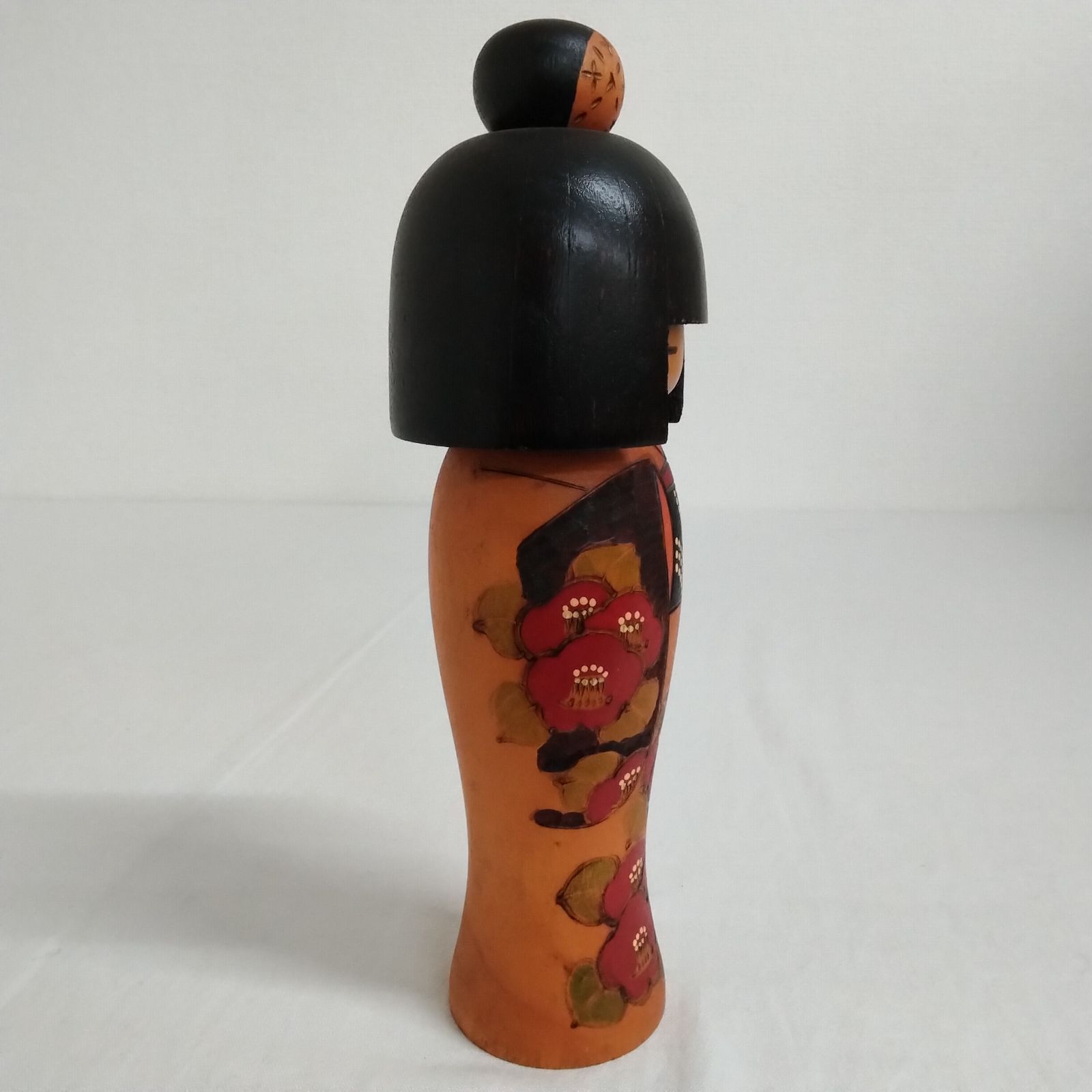 創作こけし 椿の花の着物を着た少女 郷土玩具 民芸品 昭和レトロ AYM12