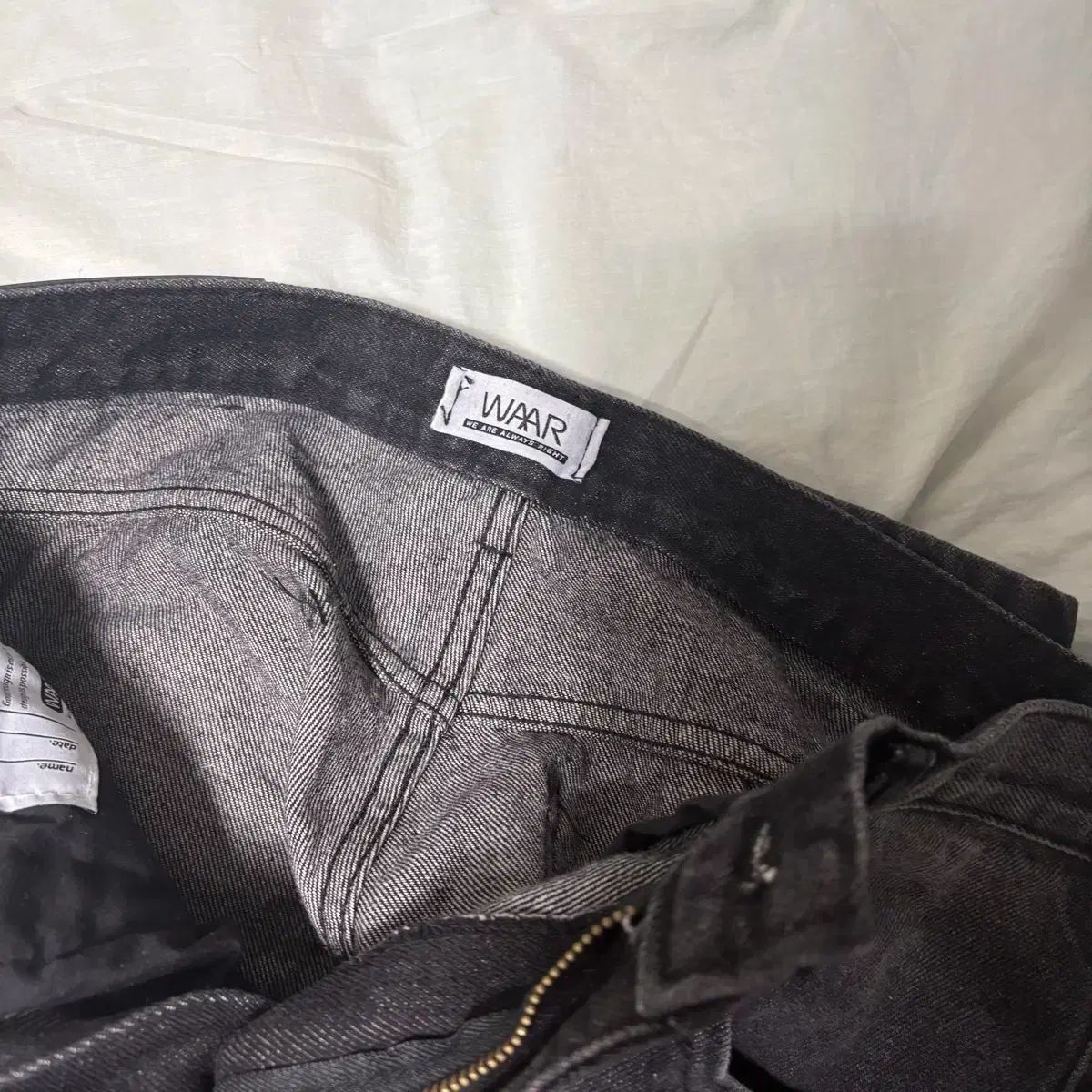 M ワル ワイド デニムパンツ ブラック