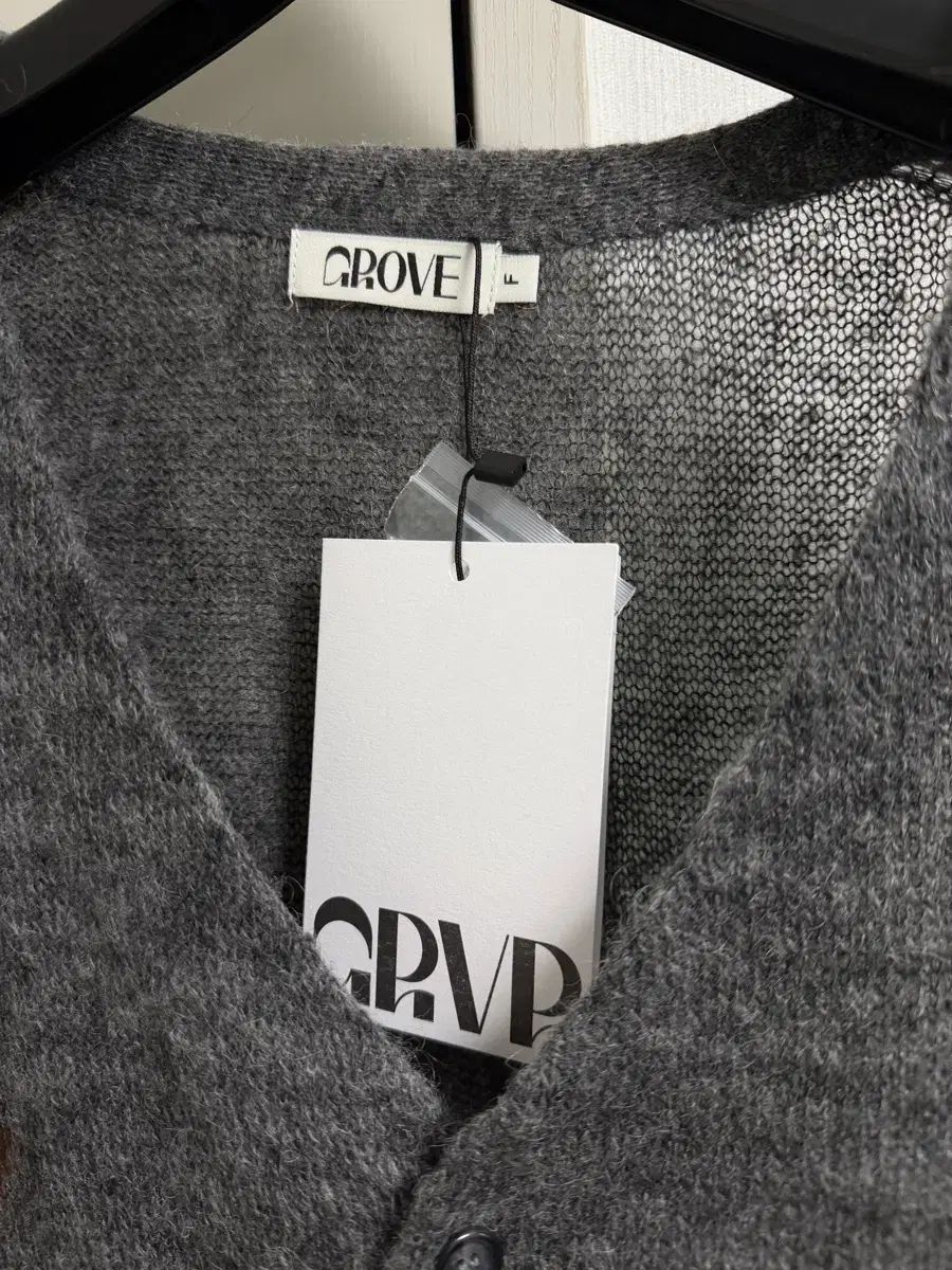 Grove アーガイル ニット カーディガン グレー