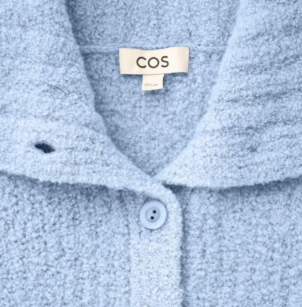  コス COS スプレッド カーディガン スカイブルー S 長袖 カーディガン ボレロ アンサンブル