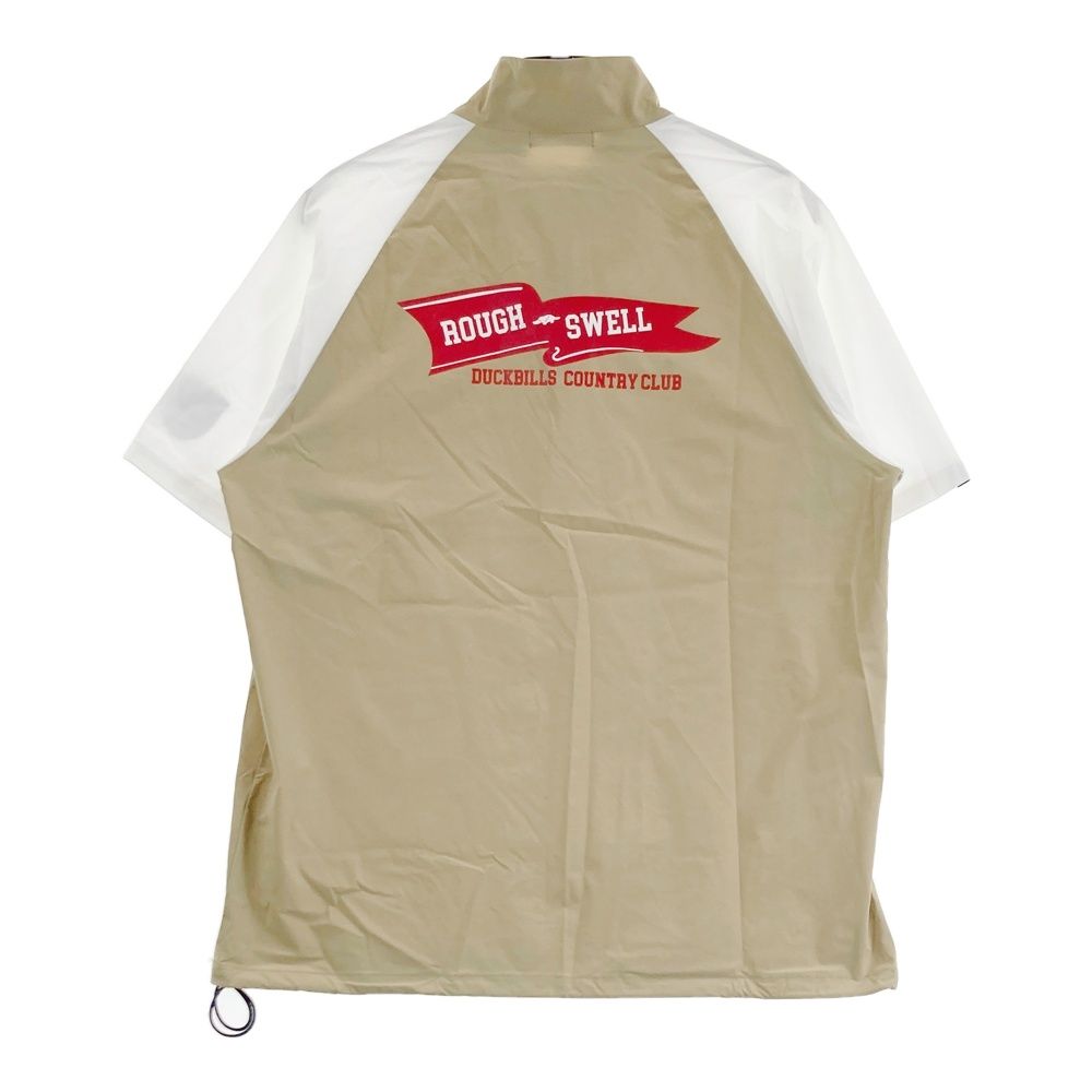 サイズ L ROUGH-SWELL ラフアンドスウェル モデル ハーフジップ 半袖Tシャツ ベージュ系 ゴルフウェア メンズ ストスト