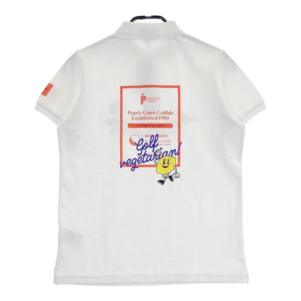 サイズ 2 PEARLY GATES パーリーゲイツ モデル 半袖ポロシャツ ロゴ ホワイト系 ゴルフウェア レディース ストスト