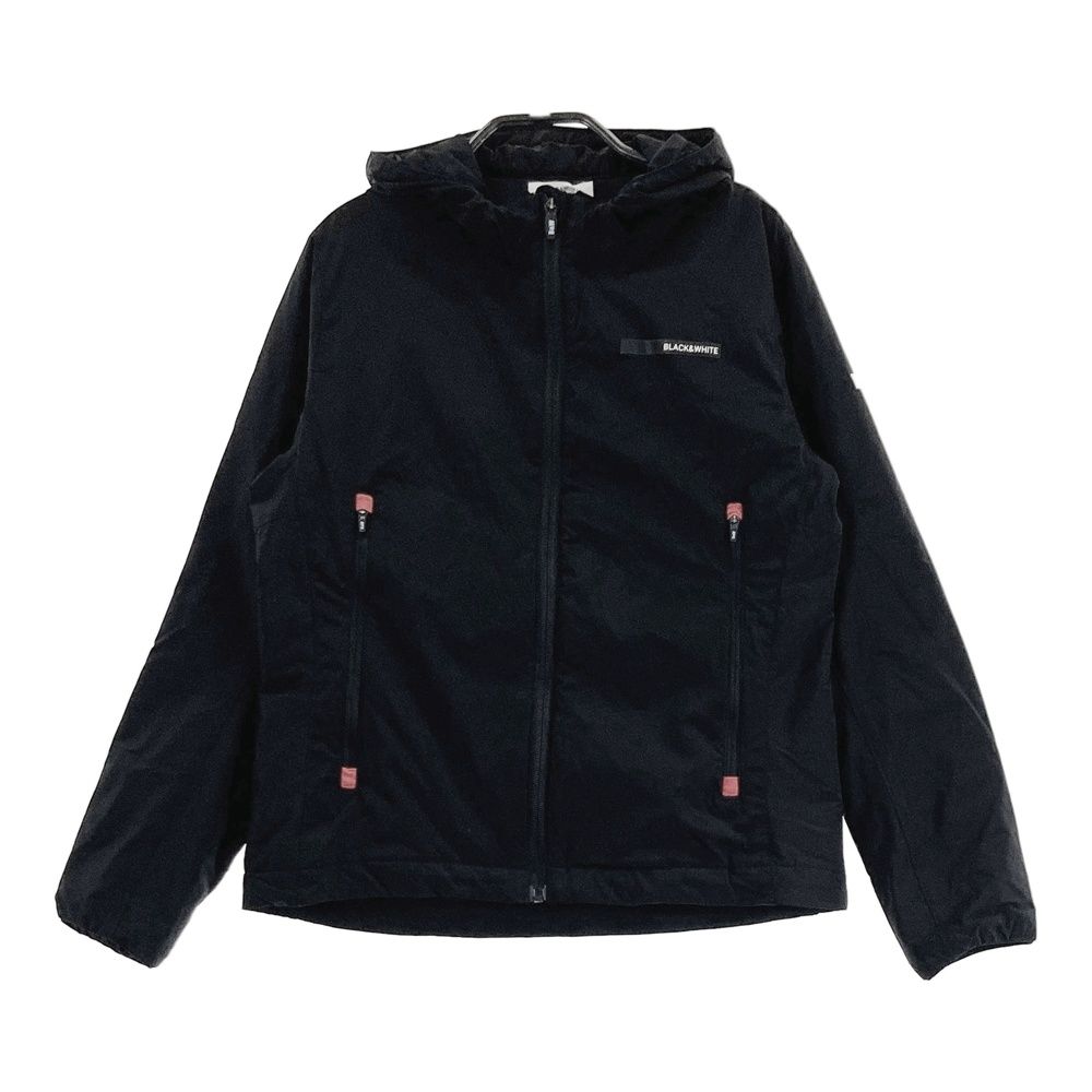 サイズ M BLACK-WHITE ブラックアンドホワイト 中綿 ジップジャケット ブラック系 ゴルフウェア レディース ストスト