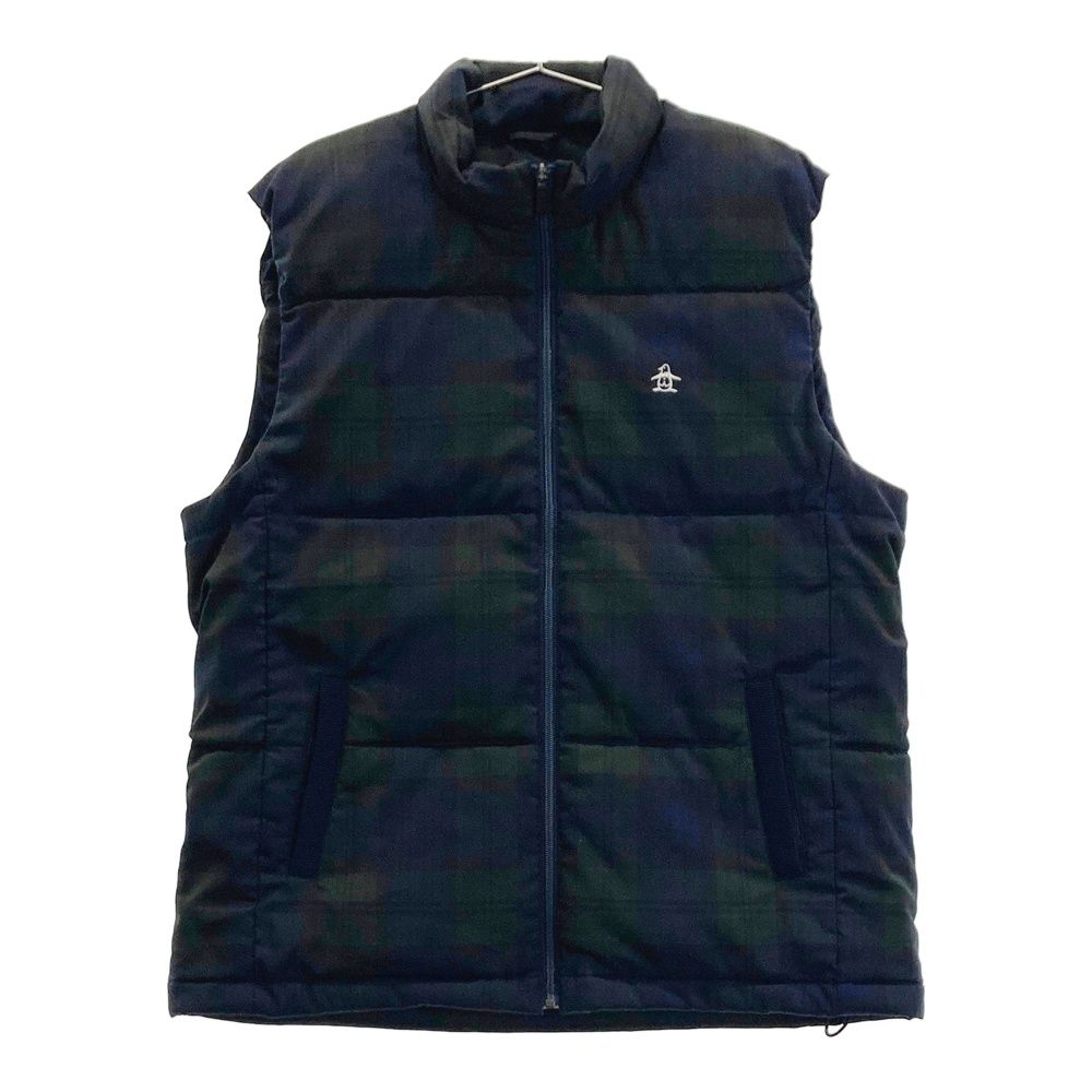 サイズ 3 L MUNSING WEAR マンシングウェア モデル 中綿 ジップベスト チェック柄 グリーン系 ゴルフウェア メンズ ストスト