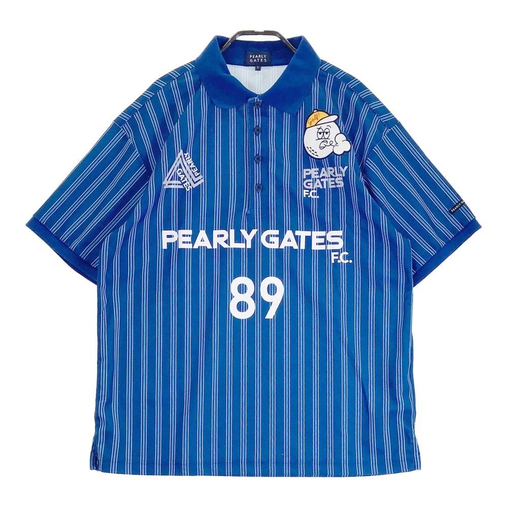 【新品・未使用】PEARLY GATES ストライプ半袖シャツ　パーリーゲイツ サイズ：5 PEARLY GATES パーリーゲイツ 2024年 半袖ポロシャツ ボール