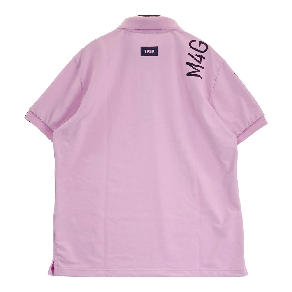 サイズ 7 PEARLY GATES パーリーゲイツ 半袖ポロシャツ ロゴプリント ピンク系 ゴルフウェア メンズ ストスト