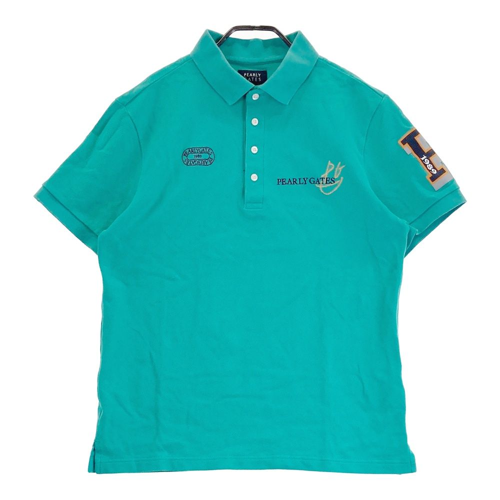サイズ 7 PEARLY GATES パーリーゲイツ 半袖ポロシャツ ブルー系 ゴルフウェア メンズ ストスト