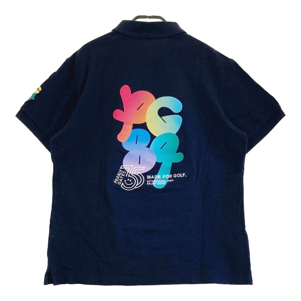 サイズ 7 PEARLY GATES パーリーゲイツ 35周年 半袖ポロシャツ ネイビー系 ゴルフウェア メンズ ストスト