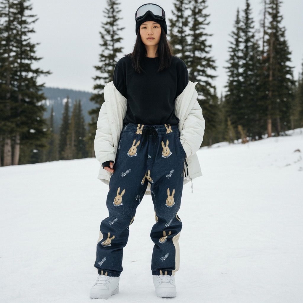 Bsrabbit ビエスラビット ジョガーパンツ ロイヤル フリース ミニベア ラビット ユニセックス 韓国 L ネイビー 紺 ポリエステル