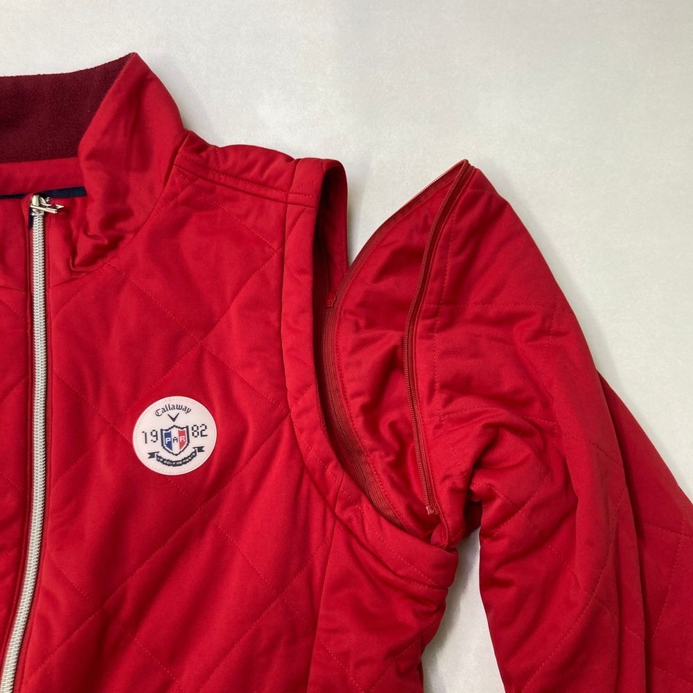 サイズ：M CALLAWAY キャロウェイ 2WAY 中綿 ジップジャケット レッド