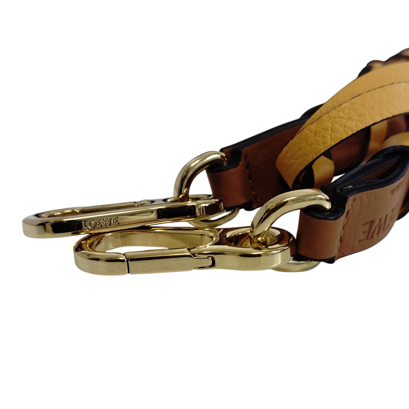 中古品】 LOEWE ロエベ ブレイデッド ストラップ 編み込み ブラウン