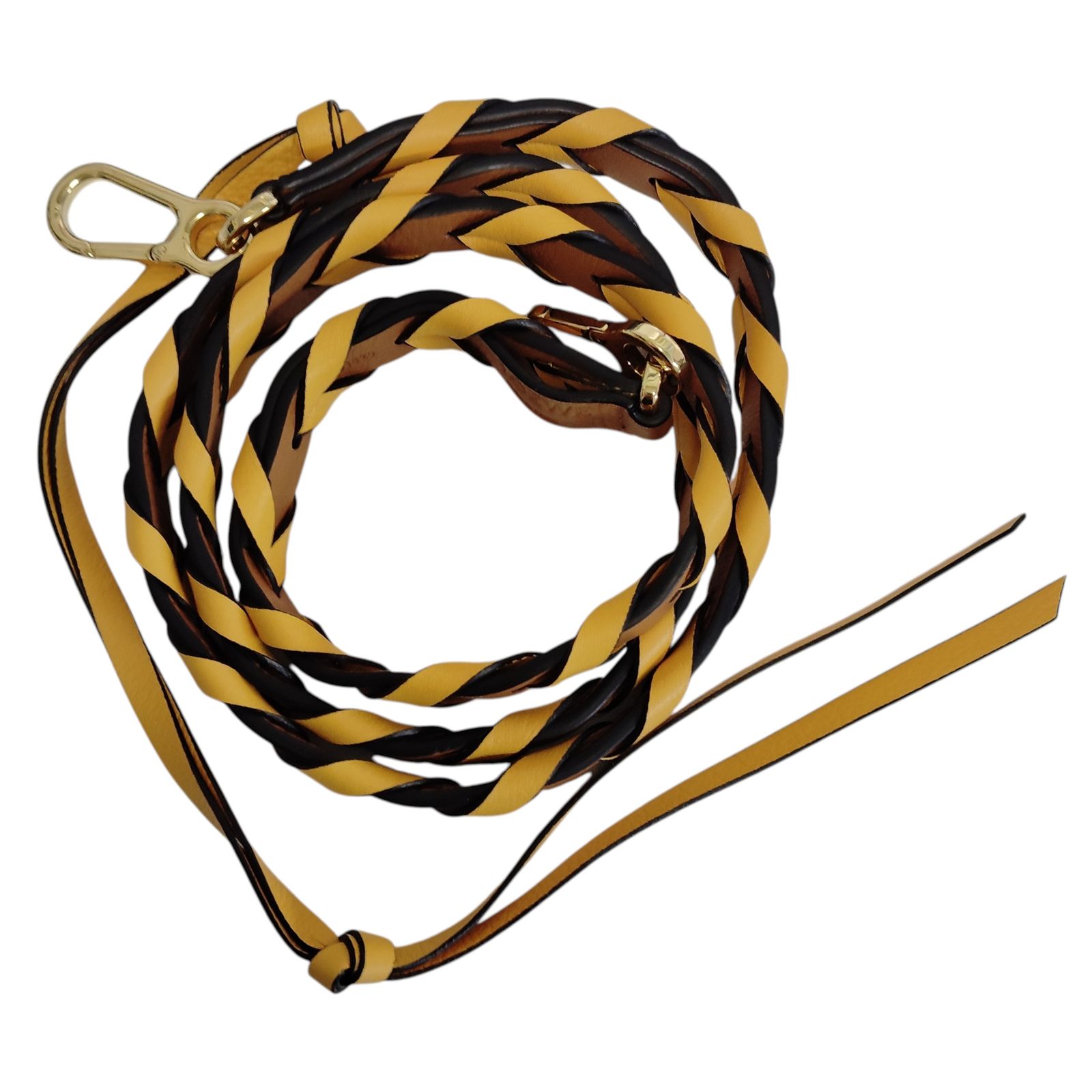 中古品】 LOEWE ロエベ ブレイデッド ストラップ 編み込み ブラウン