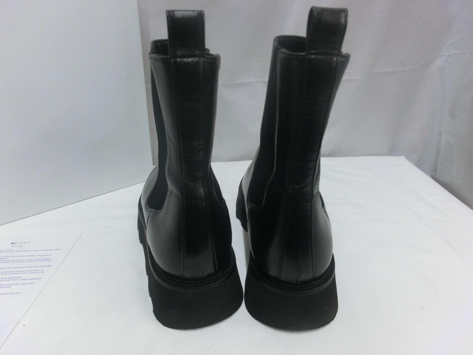 美品 DIANA ダイアナ サイドゴアブーツ フレアソール 黒 23cm WD 63306