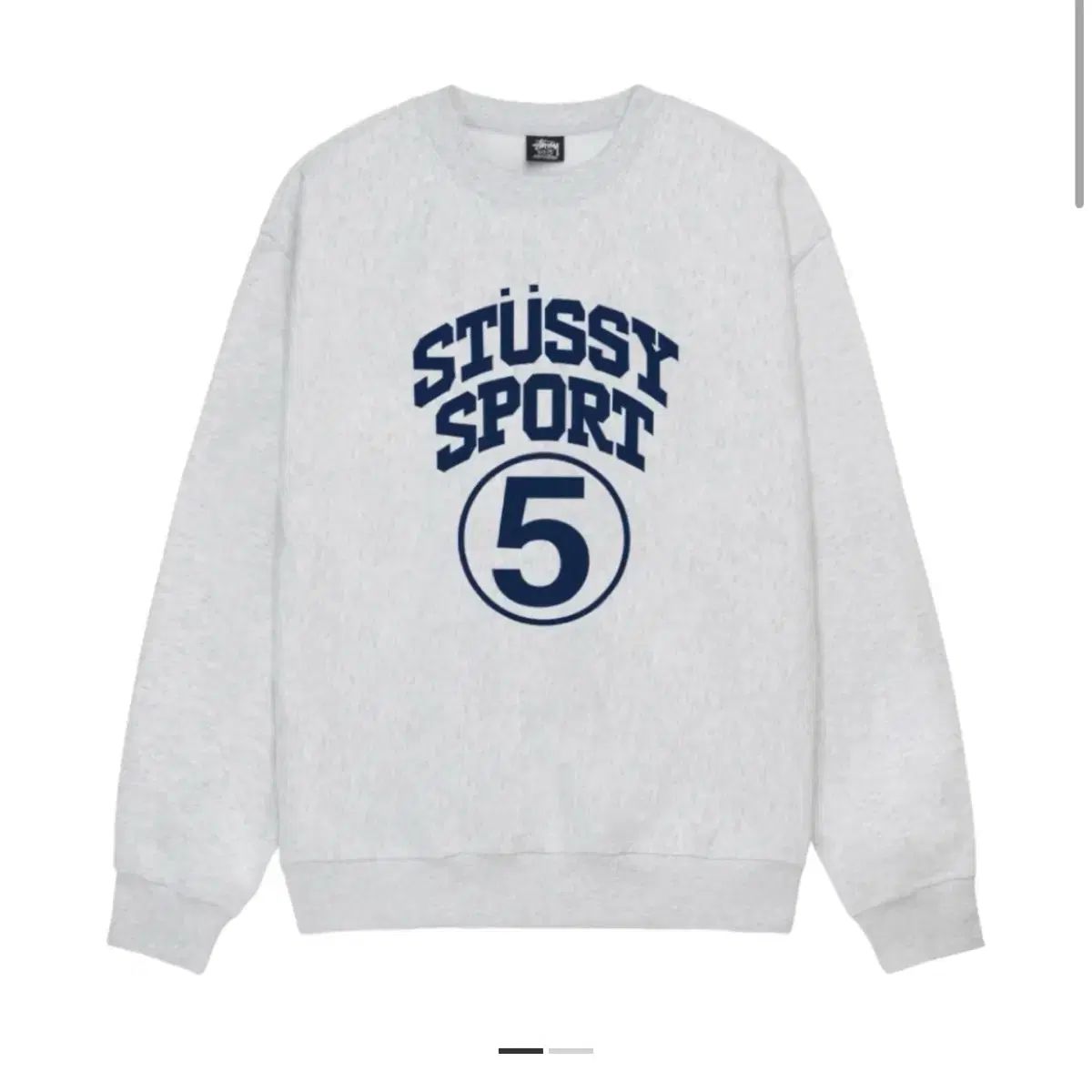M STUSSY ステューシー スポーツ 5 クルー アッシュ ヘザー グレー