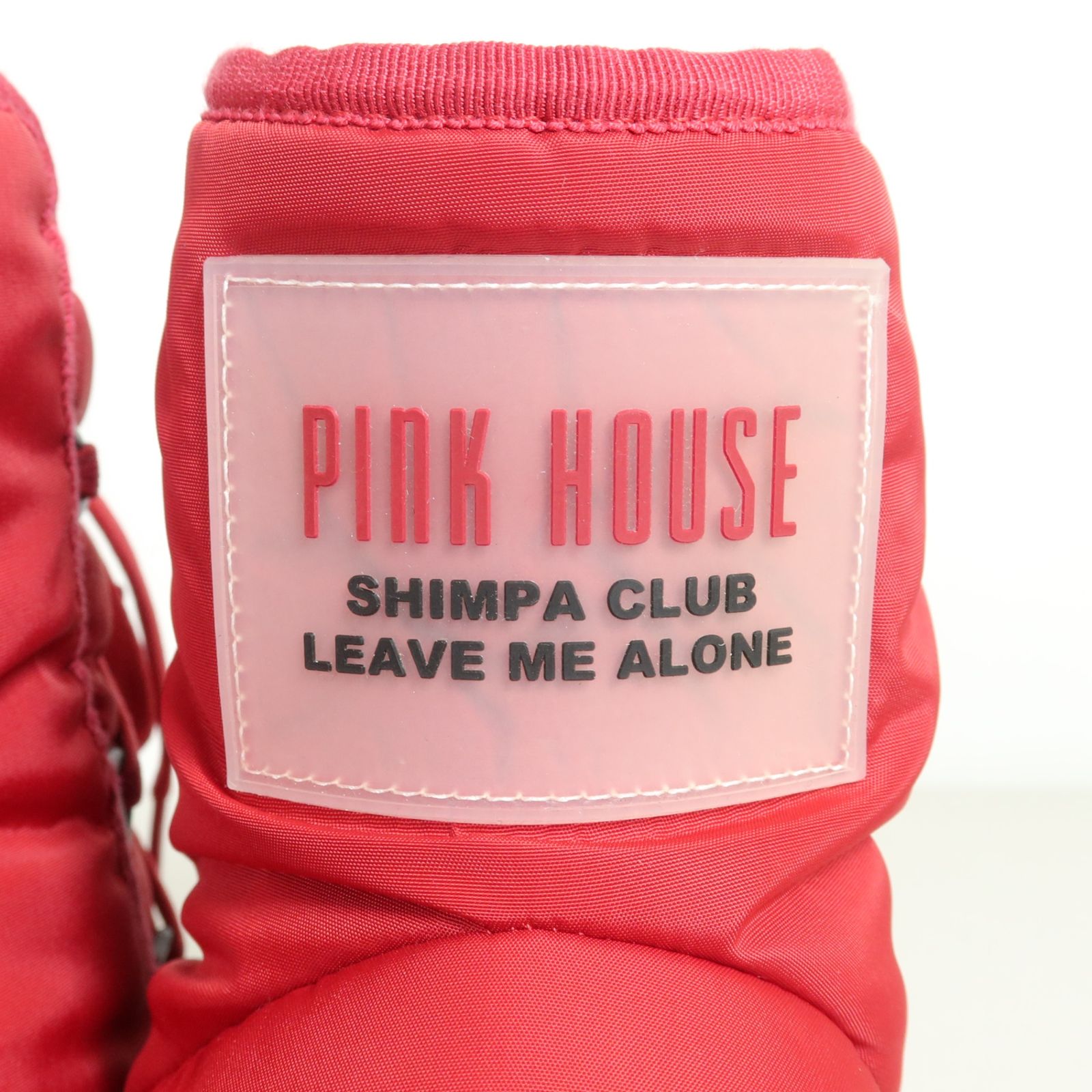 ごく ピンクハウス 暖か ラバーネーム付き中綿ブーツ 赤系 サイズS ｋ4543