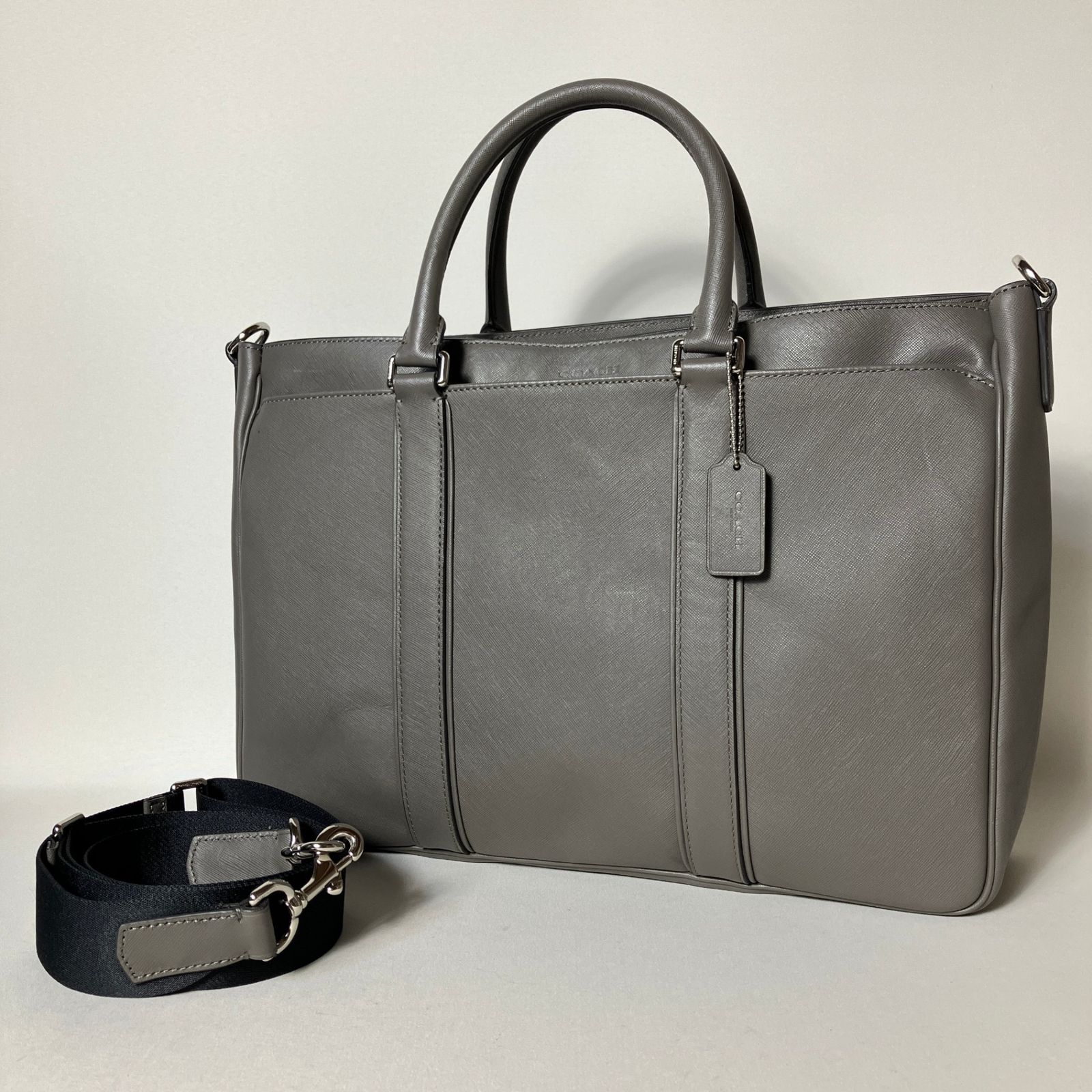 美品✨COACH コーチ 2way ビジネスバッグ レザー グレー メンズ 2511-340｜美品｜コーチ 2WAYビジネスバッグ レザー グレー - メルカリ