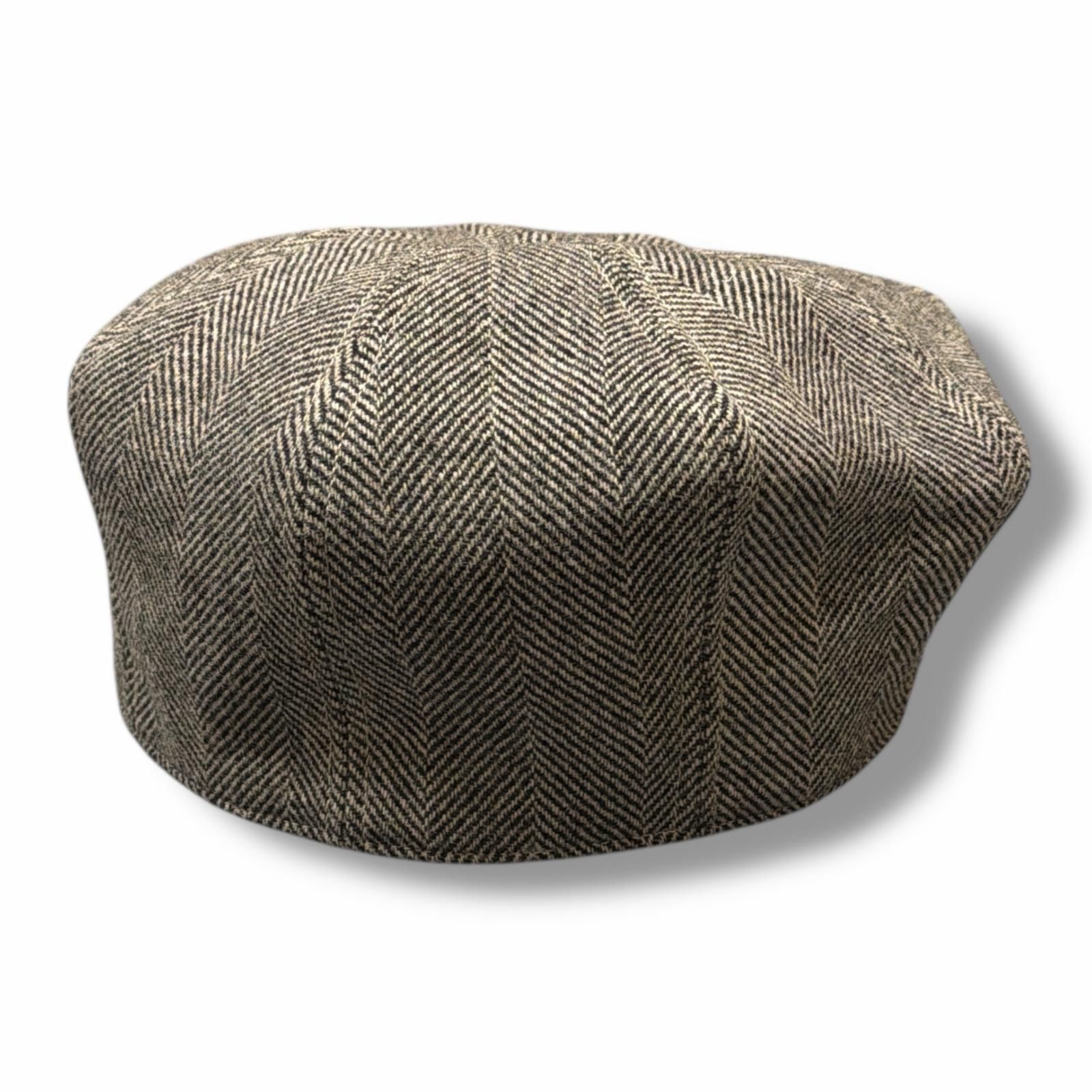 At Last ＆ Co ヘリンボーン キャスケット ハンチング 帽子 アットラスト グレー系 7 1 2 4035 M
