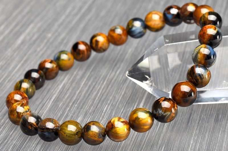 1点物】嵐の石◇高発色 ピーターサイト 7mm ブレスレット