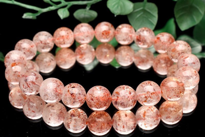 １点物 AA アルーシャ産 レピドクロサイトインフェルドスパー 9.5 mm ブレスレット パワーストーン 天然石 _U 8354