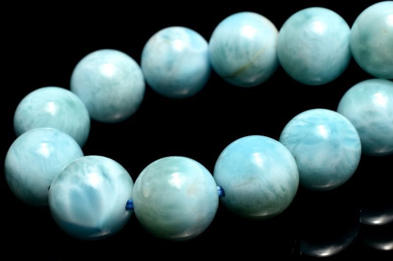 １点物 やわらかに広がる優しい水色 ラリマー 8.5 mm ブレスレット パワーストーン 天然石 _MC 2417