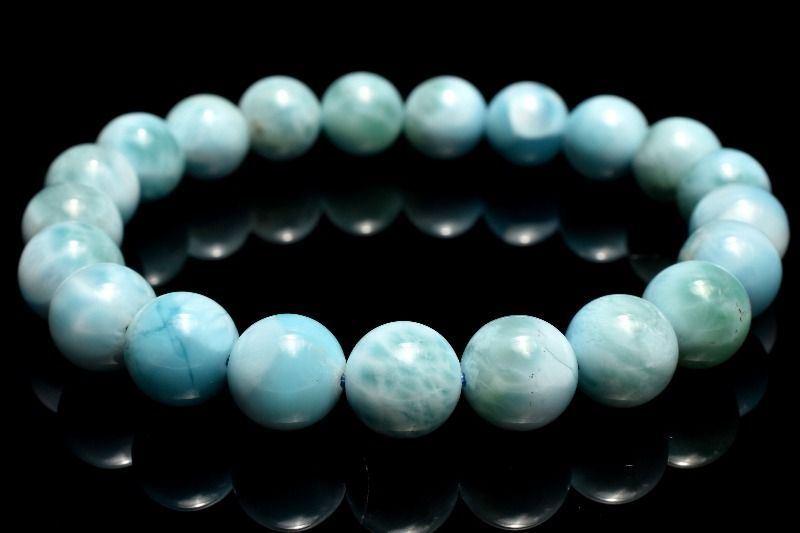１点物 やわらかに広がる優しい水色 ラリマー 9 mm ブレスレット パワーストーン 天然石 _MC 2419