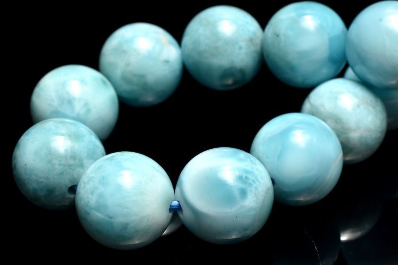１点物 やわらかに広がる優しい水色 ラリマー 11 mm ブレスレット パワーストーン 天然石 _MC 2422