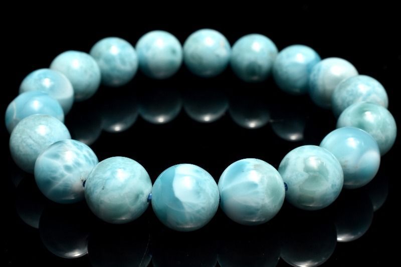 １点物 やわらかに広がる優しい水色 ラリマー 11 mm ブレスレット パワーストーン 天然石 _MC 2422