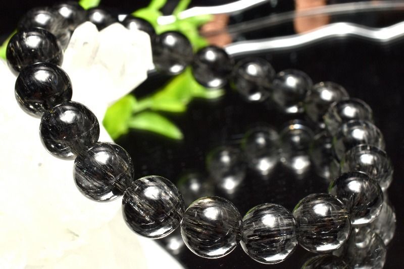 Y sh　高品質透明感抜群♡15ミリ　ブラックトルマリン　ブレスレット ブラックトルマリン ブレスレット 8mm 17～18.5cm M～LL サイズ 誕生石