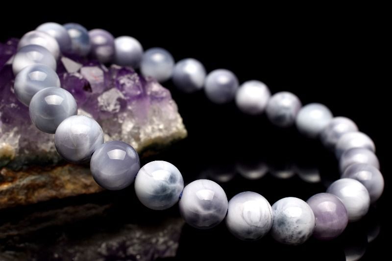 １点物 AAA アイテム パープルラリマー 7 mm ブレスレット パワーストーン 天然石 _MC 2446