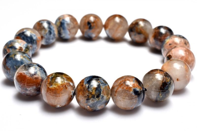 １点物 渦巻く模様が魅せる結晶美 ピーターサイトシリカ 12 5 mm ブレスレット パワーストーン 天然石 _MC 2395