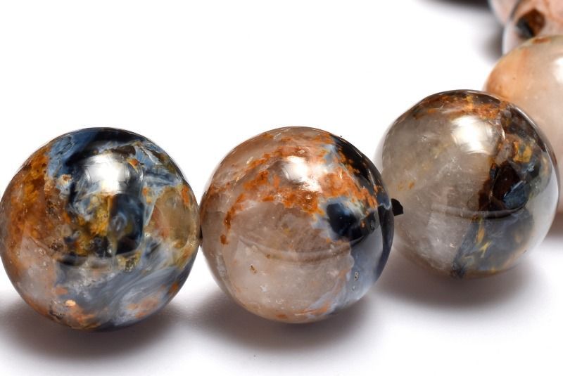 １点物 渦巻く模様が魅せる結晶美 ピーターサイトシリカ 12.5 mm ブレスレット パワーストーン 天然石 _MC 2395