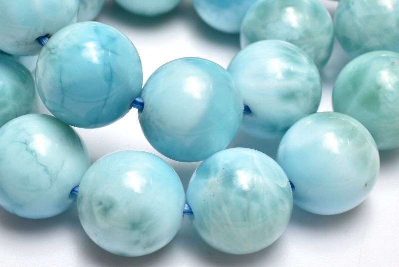  １点物 やわらかに広がる優しい水色 ラリマー 9 mm ブレスレット パワーストーン 天然石 _MC 2419 ブレスレット バングル アクセサリー