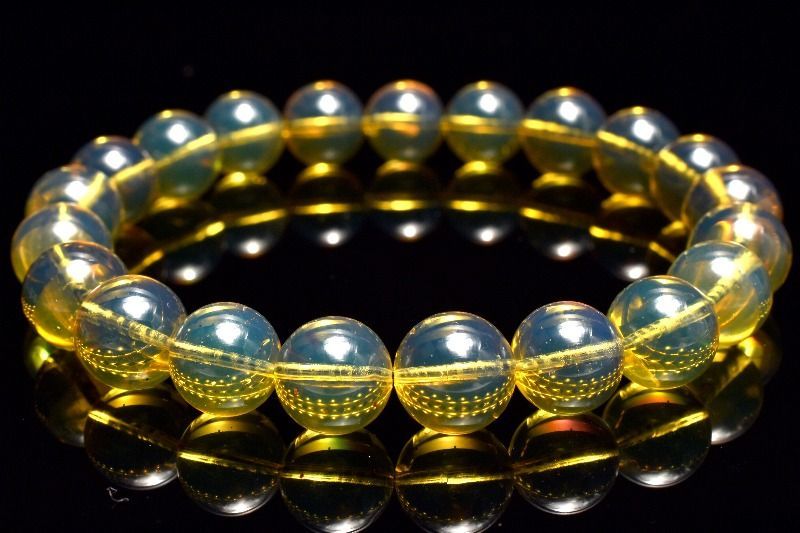 1点物】希少メキシコ産◇天然琥珀 ブルーアンバー(琥珀) 9mm