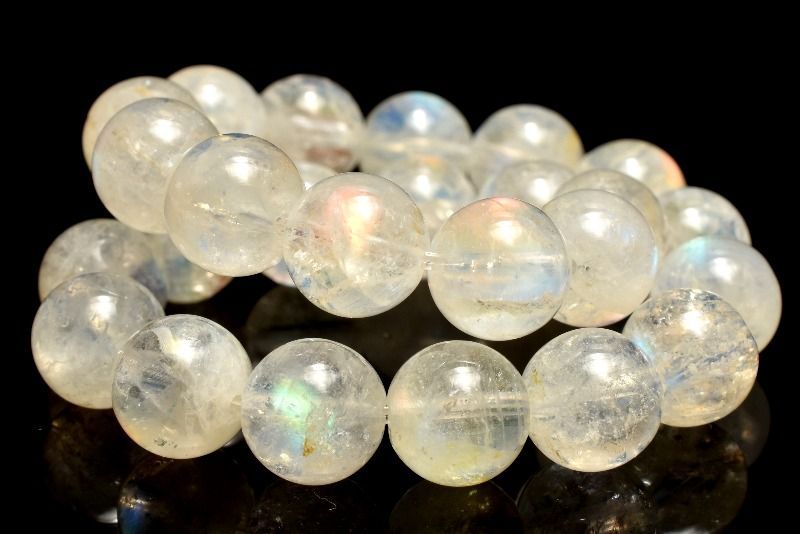  １点物 AAAオーロラシラー マダガスカル産 レインボームーンストーン 7.5 mm ブレスレット パワーストーン 天然石 _MC 2452 ブレスレット バングル アクセサリー