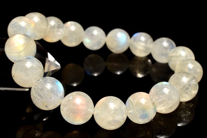 １点物 AAAオーロラシラー マダガスカル産 レインボームーンストーン 10 5 mm ブレスレット パワーストーン 天然石 _MC 2457