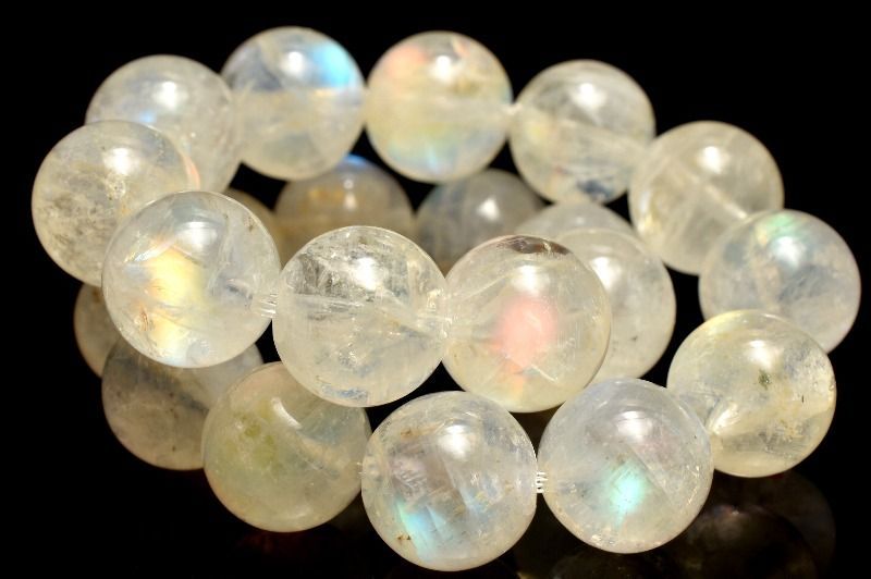  １点物 AAAオーロラシラー マダガスカル産 レインボームーンストーン 9 mm ブレスレット パワーストーン 天然石 _MC 2456 ブレスレット バングル アクセサリー