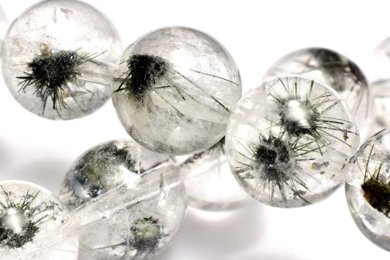 １点物 AAAA 星入り ホーランダイトインクォーツ ウニ水晶 9 mm ブレスレット パワーストーン 天然石 _MC 2467