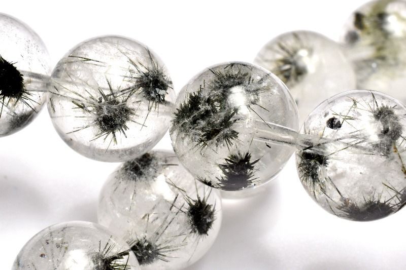 １点物 AAAA 星入り ホーランダイトインクォーツ ウニ水晶 11 mm ブレスレット パワーストーン 天然石 _MC 2470