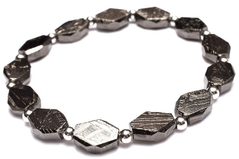 宇宙からの贈り物 アルタイ隕石(メテオライト)　8mm　ミックス ブレスレット 1点物】宇宙からの贈り物 メテオライト(アルタイ隕石) 10.5x8(丸玉3.5