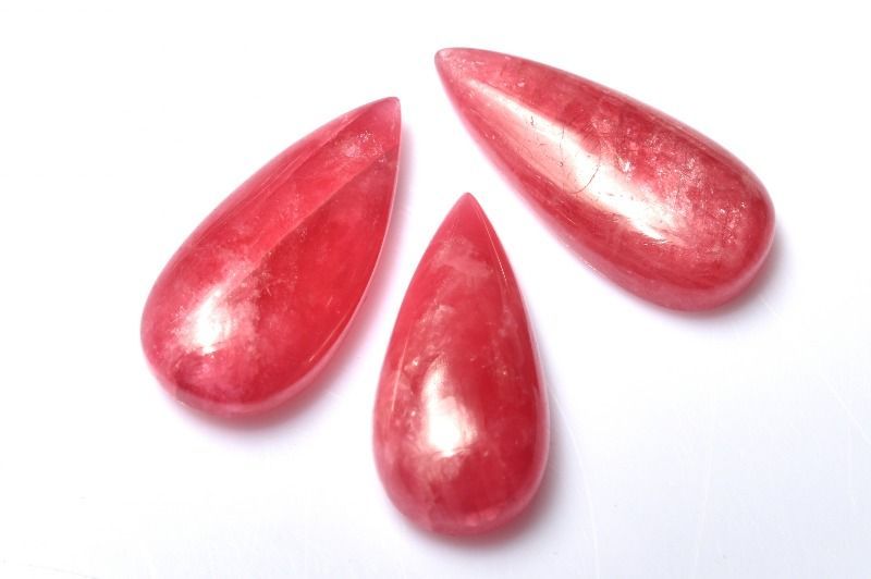 1点物】AA☆高品質☆3点セット ロードナイト(薔薇輝石) 20-21x9-10mm