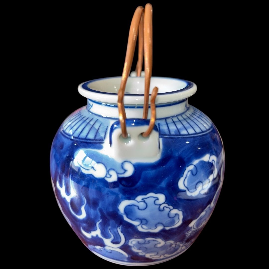 官庁御用達 [内府] 龍 急須 水差し 陶器 染付 茶器 京焼 希少 茶道具