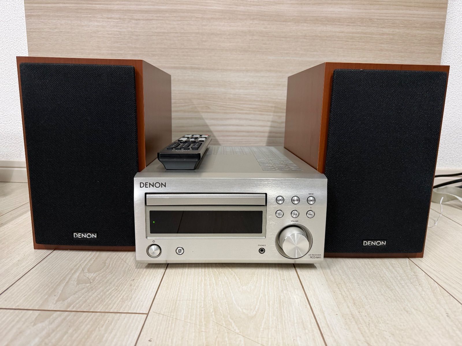 DENON RCD-M41 ミニコンポ SC-M41 スピーカーセット Amazon.co.jp: Denon レコードプレーヤー/スピーカーセット チェリー
