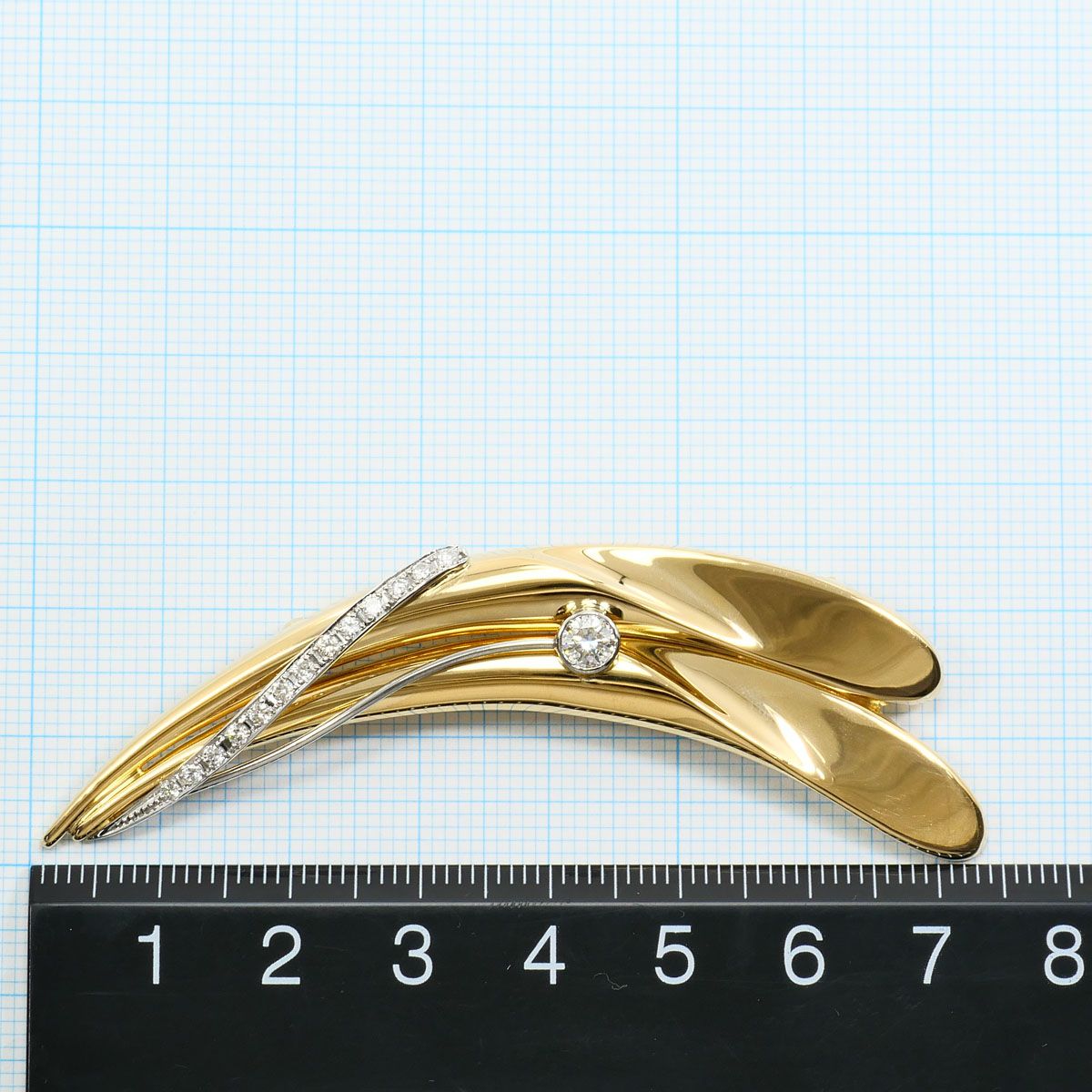  PT 850 プラチナ K 18 YG ブローチ ダイヤモンド 0.25 ct 0.24 鑑別書 総重量約8.0 g ブローチ コサージュ アクセサリー