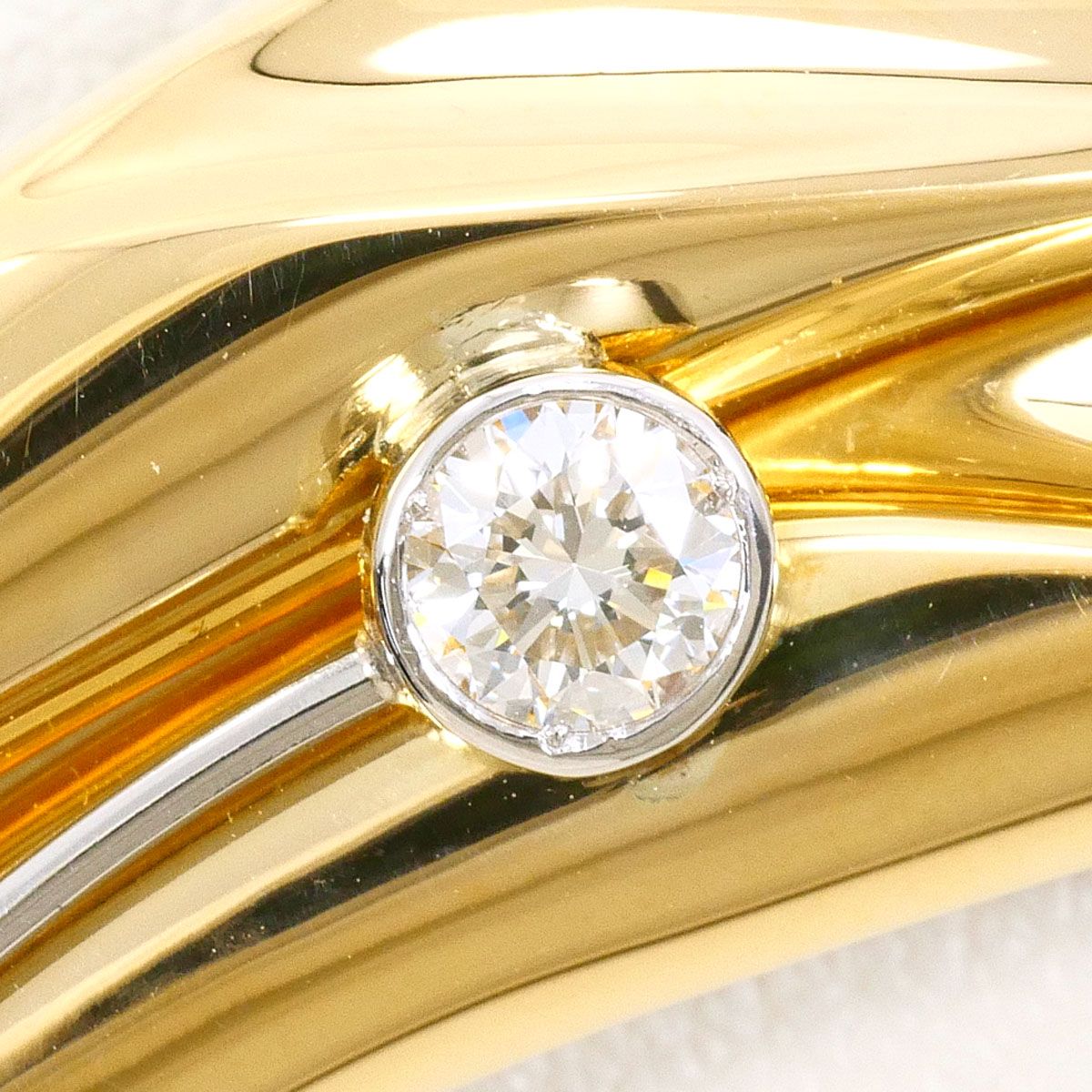 PT 850 プラチナ K 18 YG ブローチ ダイヤモンド 0.25 ct 0.24 鑑別書 総重量約8.0 g