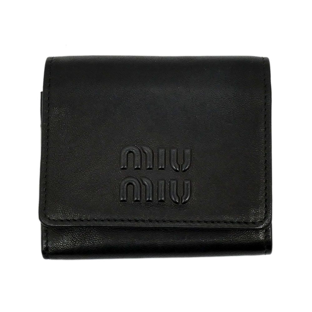 MIU MIU スモール ナッパレザー 財布 ブラック miu miu（ミュウミュウ） スモール ナッパレザー 財布