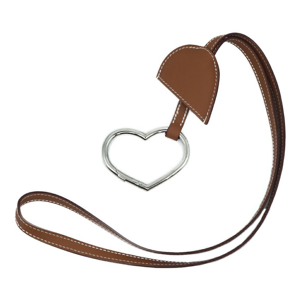 栄 エルメス チョーカークロシェット オクールデュフォーブル レザー ブラウン シルバー金具 小物 アクセ 箱